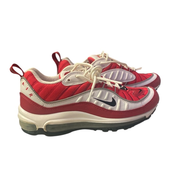 Nike Women's Air Max Red and White Sneakers GUC 7.5 - Picture 1 of 8